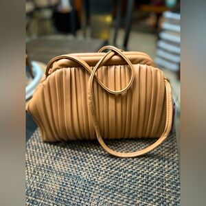 Elegant Tan Pleated Women's Bag